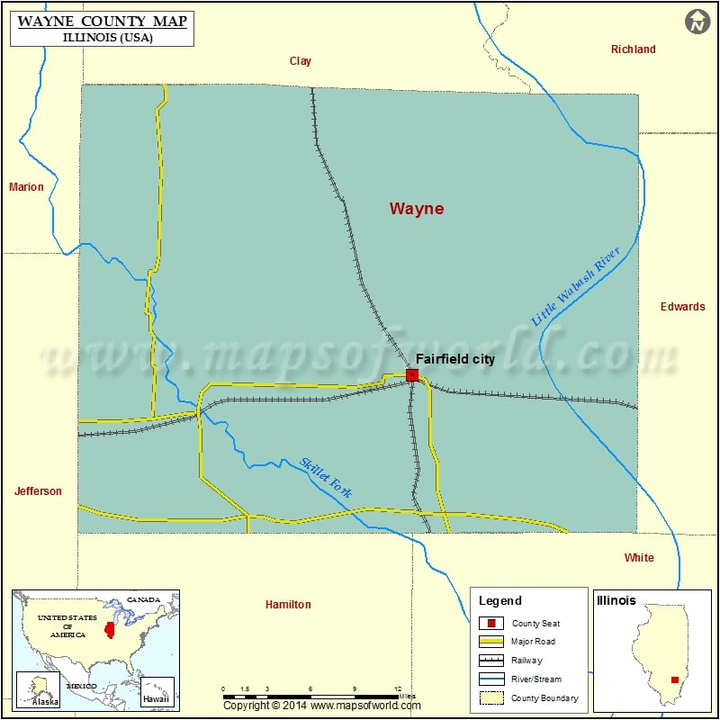 Wayne County Map for free download