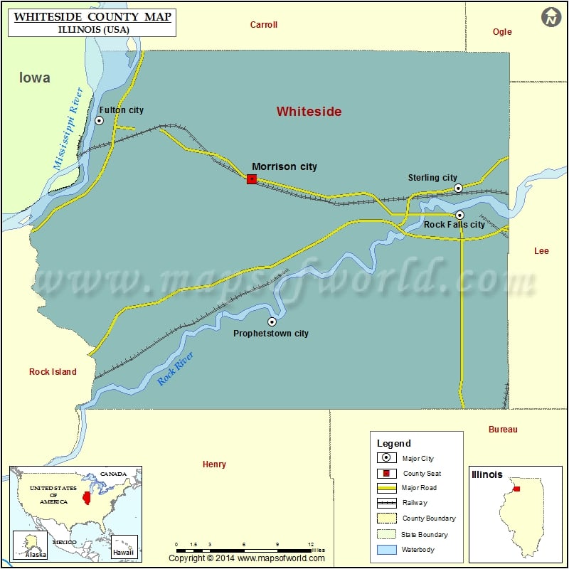 Whiteside County Map for free download
