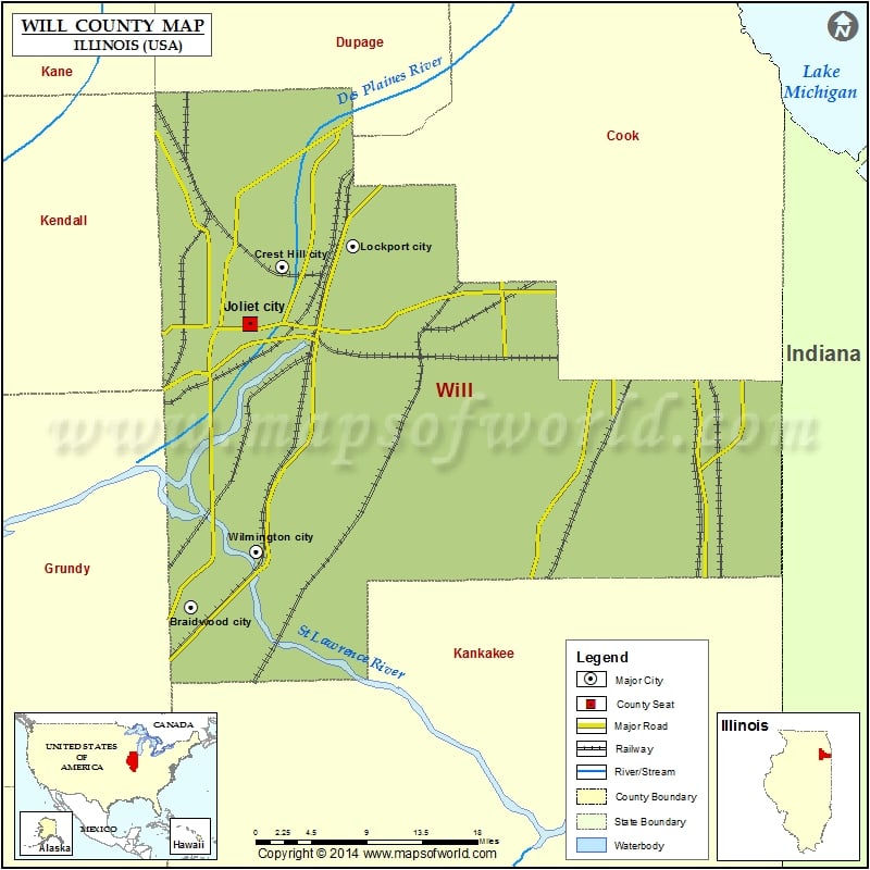 Will County Map Illinois