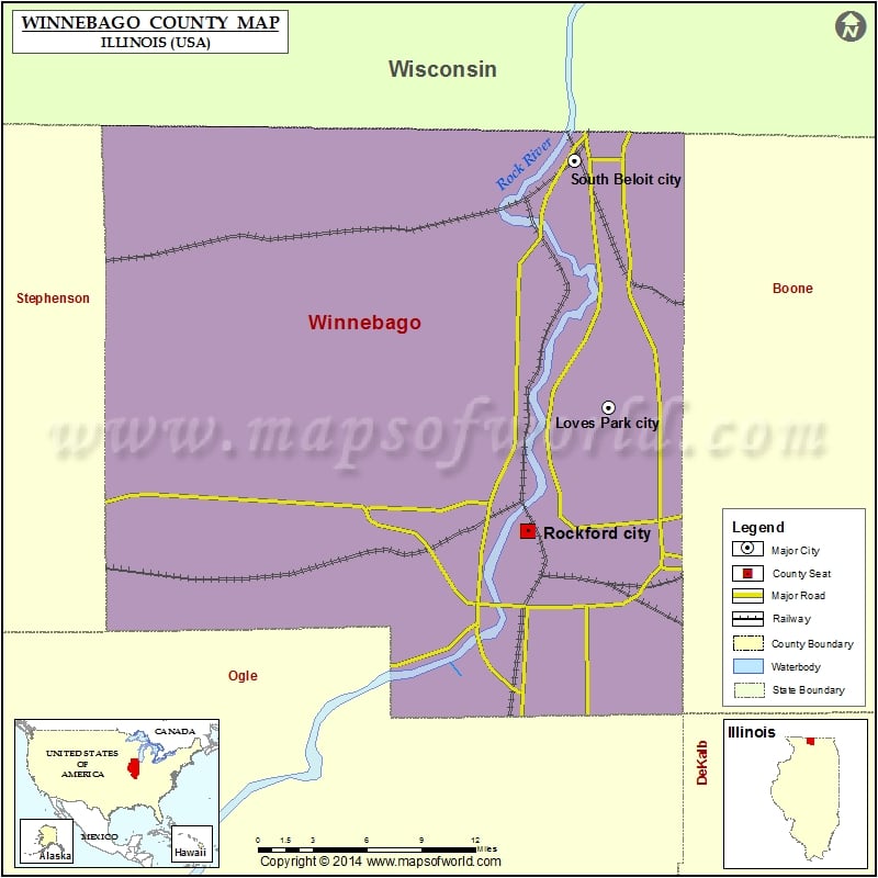 Winnebago County Map for free download