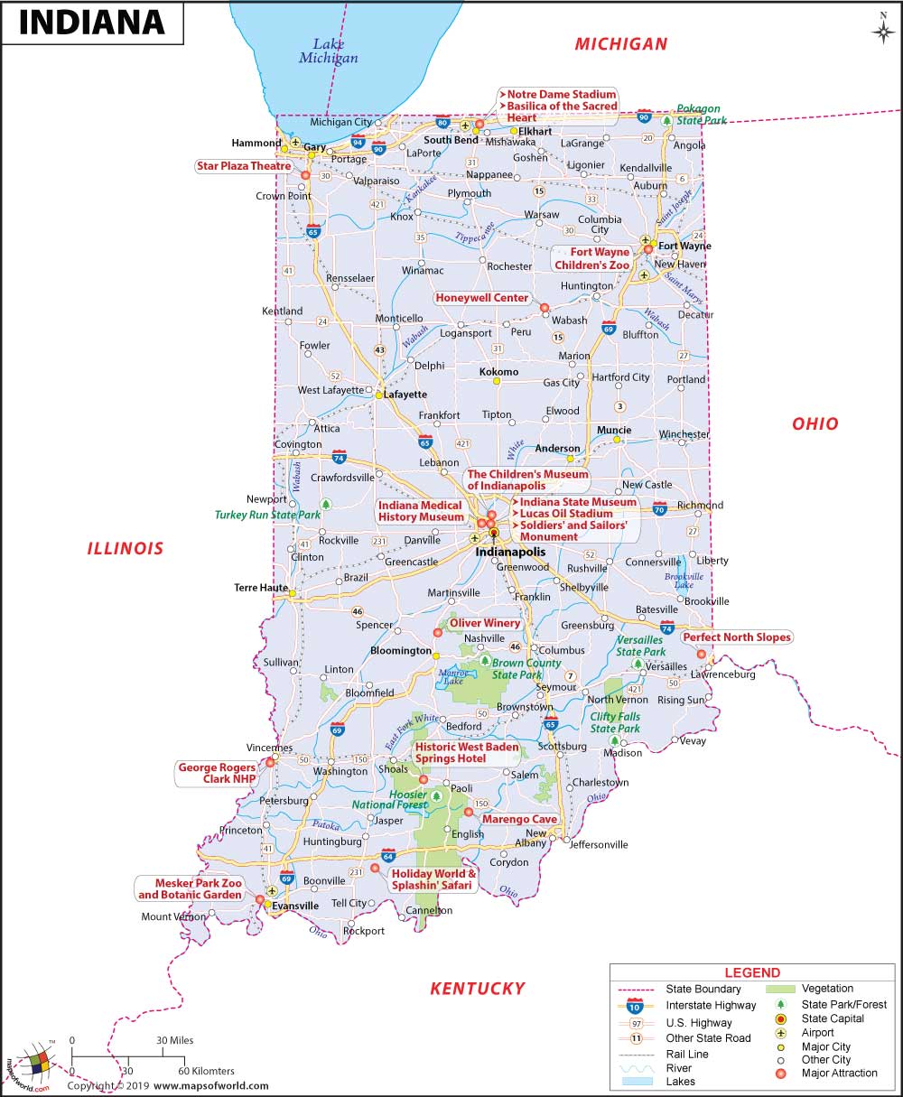 Indiana Map Map Of Indiana In