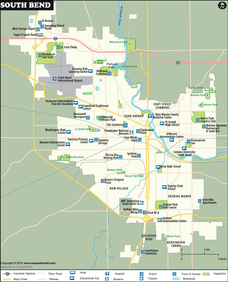 South Bend Map City Map Of South Bend Indiana