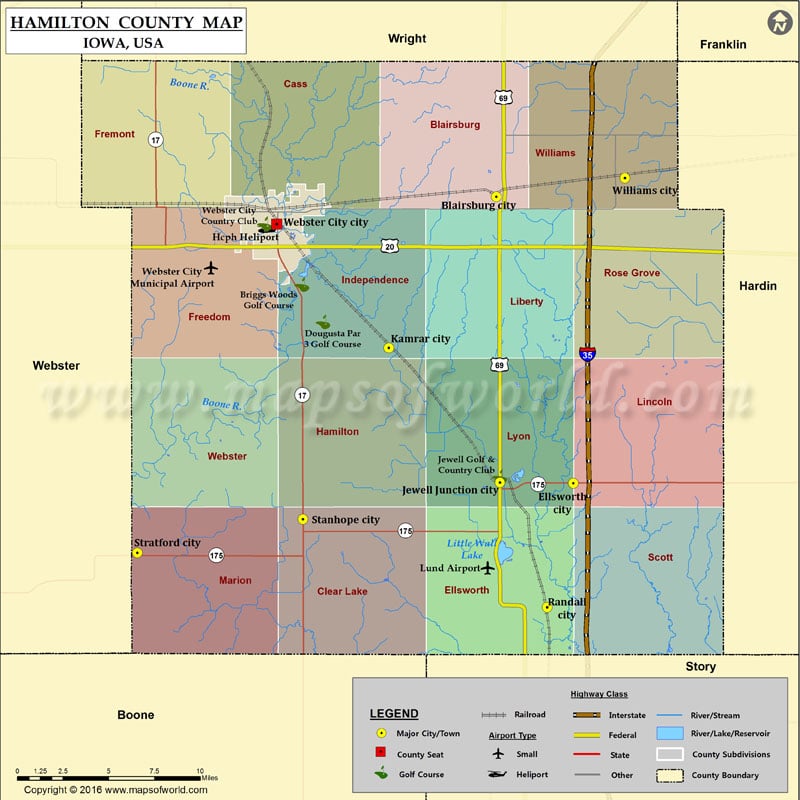Hamilton County Map for free download