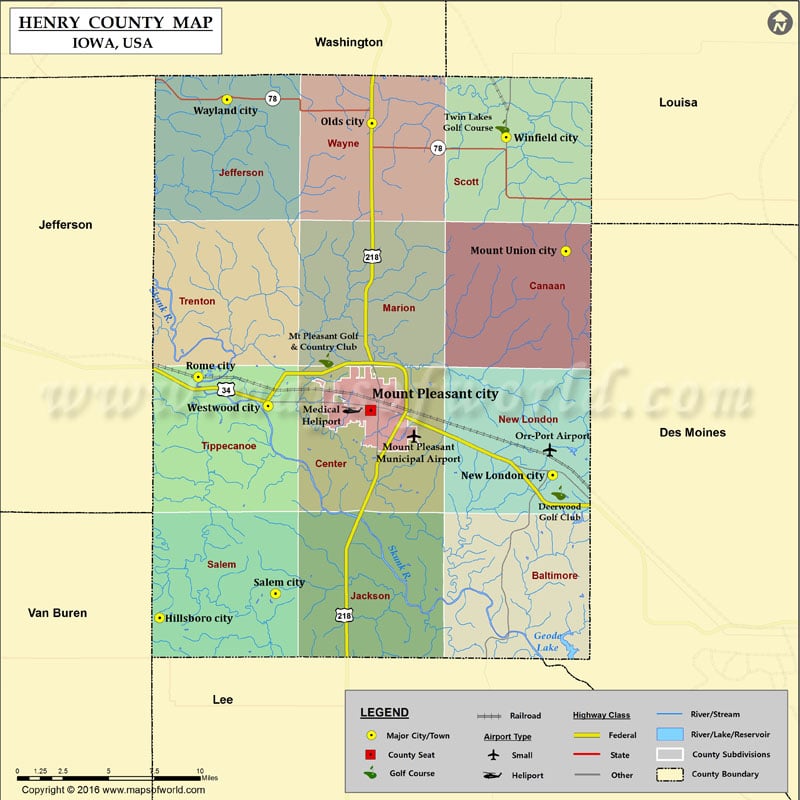 Henry County Map for free download