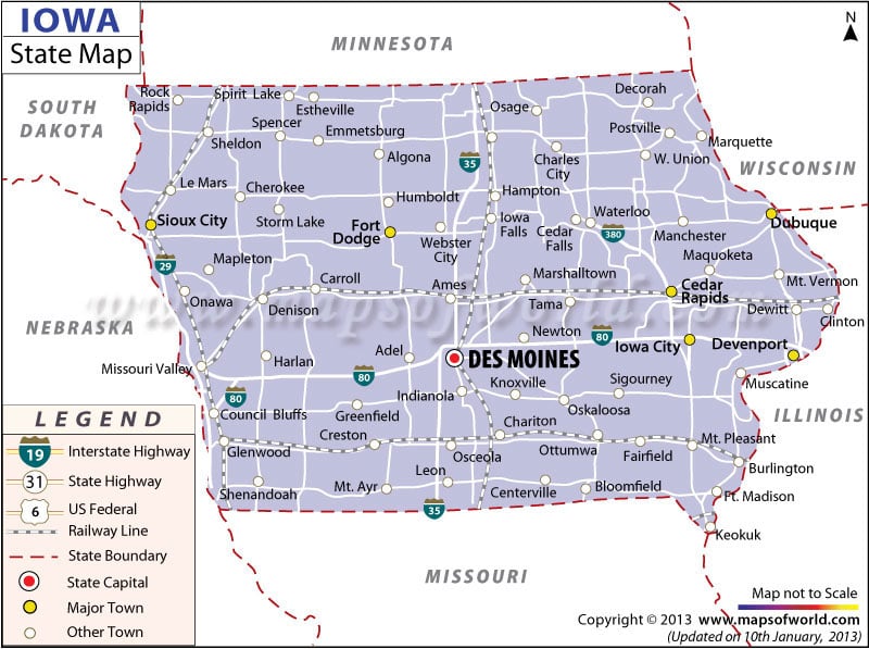 State Map of Iowa
