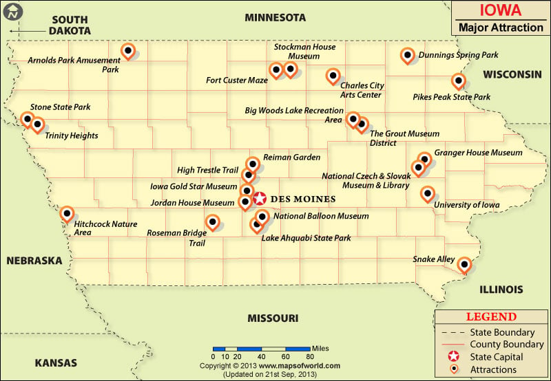 Iowa Travel Map