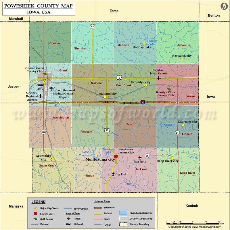 Poweshiek County Map for free download