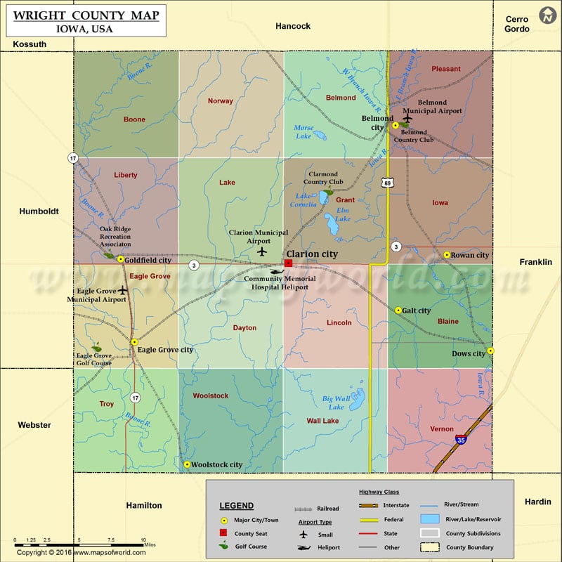 Wright County Map for free download