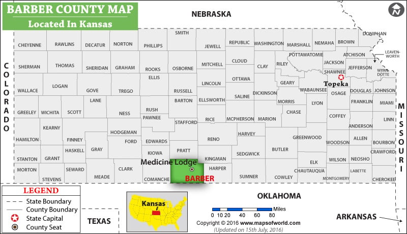 Barber County Map