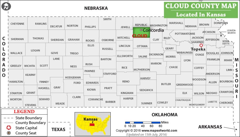 Cloud County Map