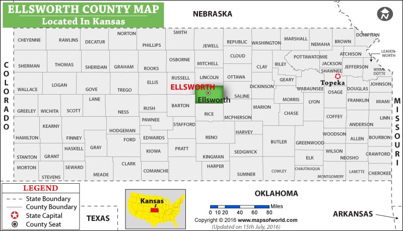Ellsworth County Map