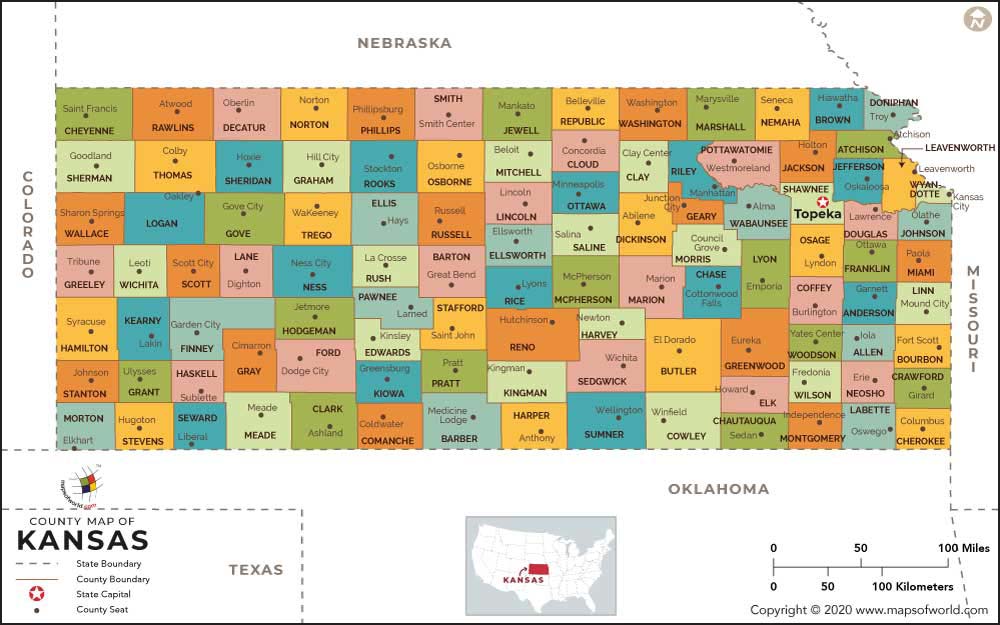 Kansas County Map Kansas Counties List