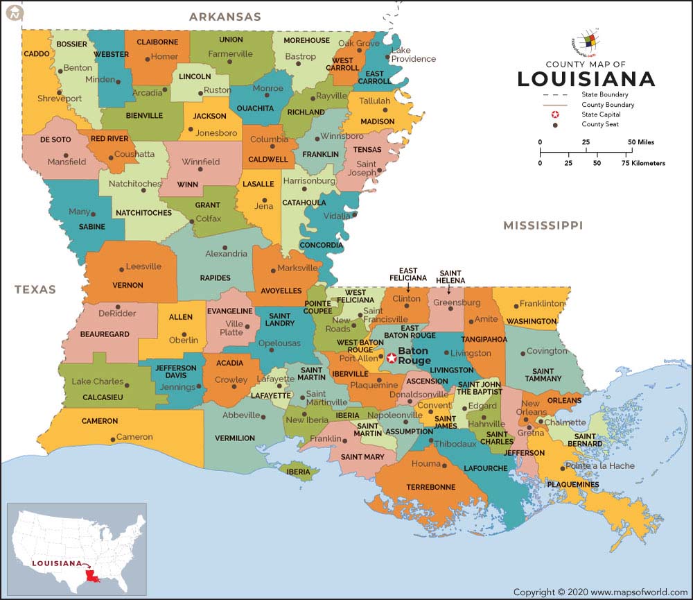 Louisiana Parish Map Louisiana Parishes Counties