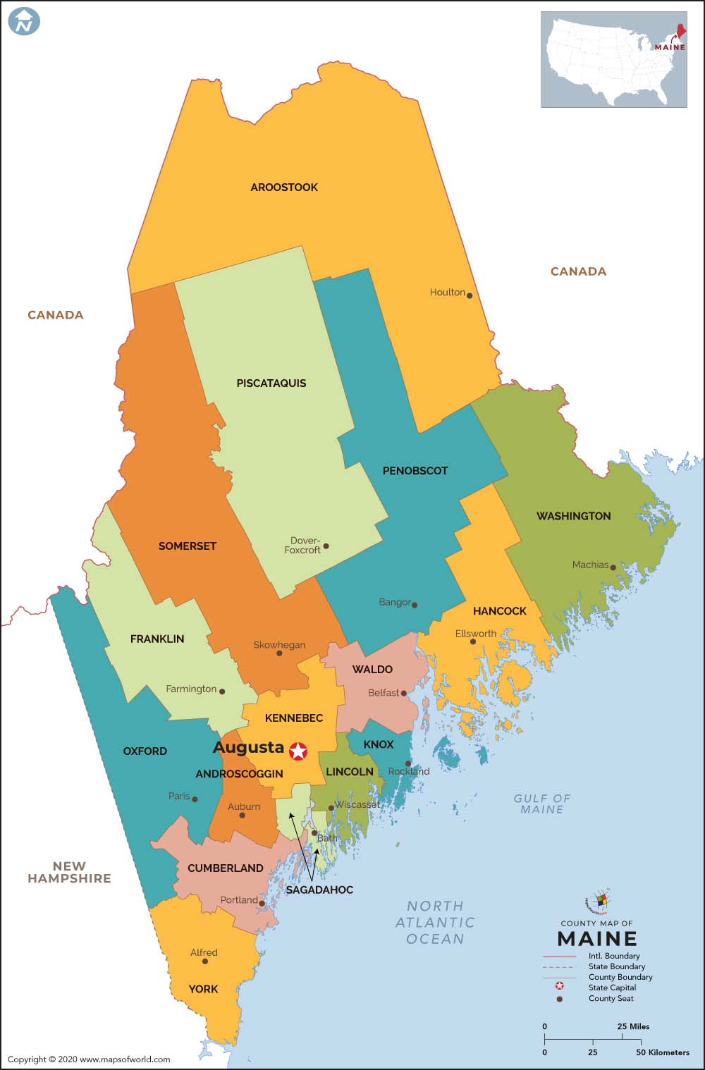 Maine County Map