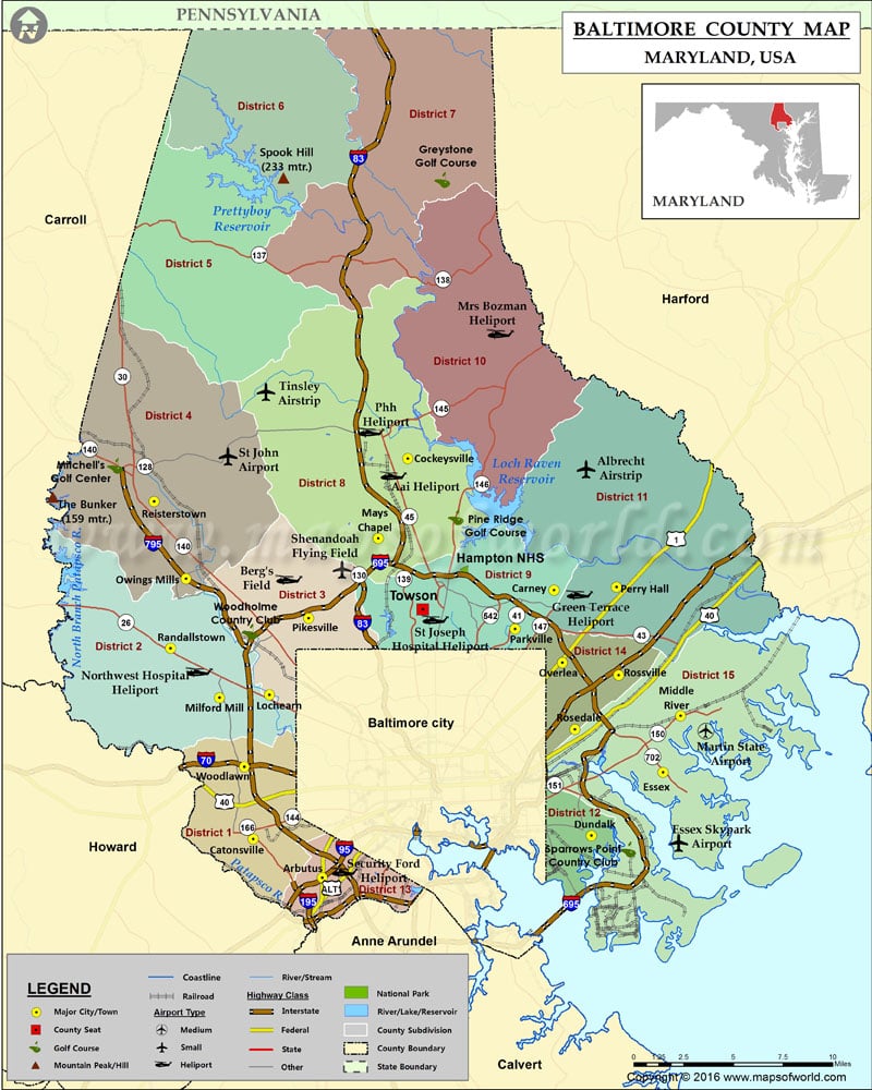 Baltimore County Map Maryland