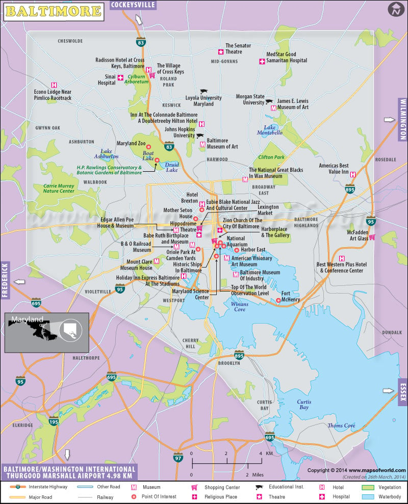 Baltimore Map Map Of Baltimore City Maryland