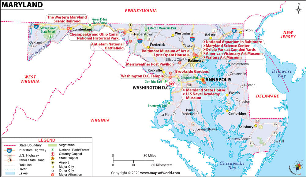 a map of maryland Maryland Map Map Of Maryland State Usa Md State Map a map of maryland