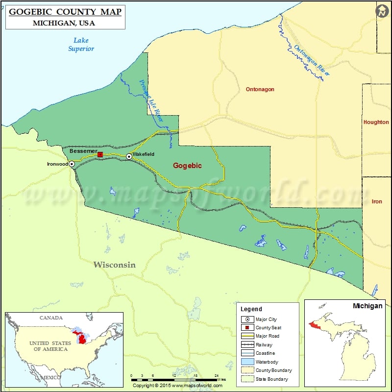 Gogebic County Map for free download