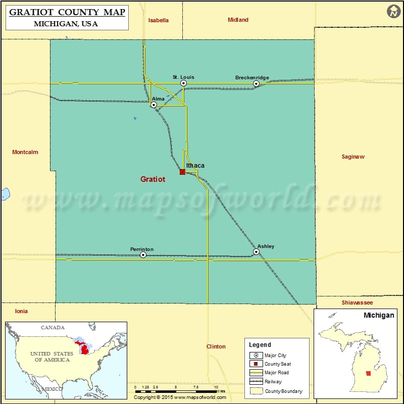 Gratiot County Map for free download