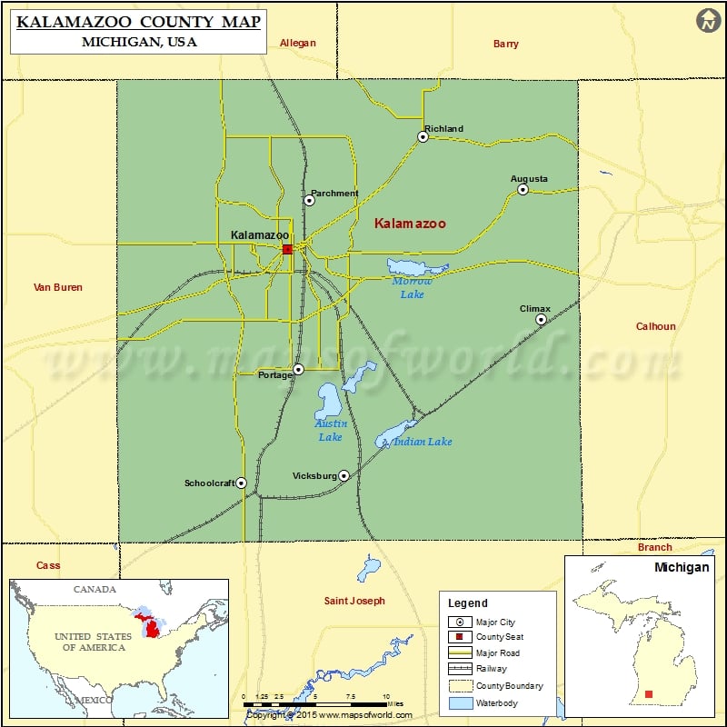 Kalamazoo County Map Michigan