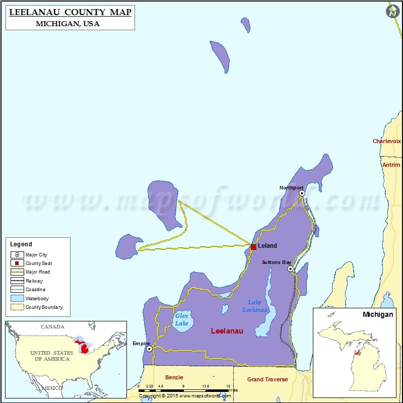 Leelanau County Map, Michigan