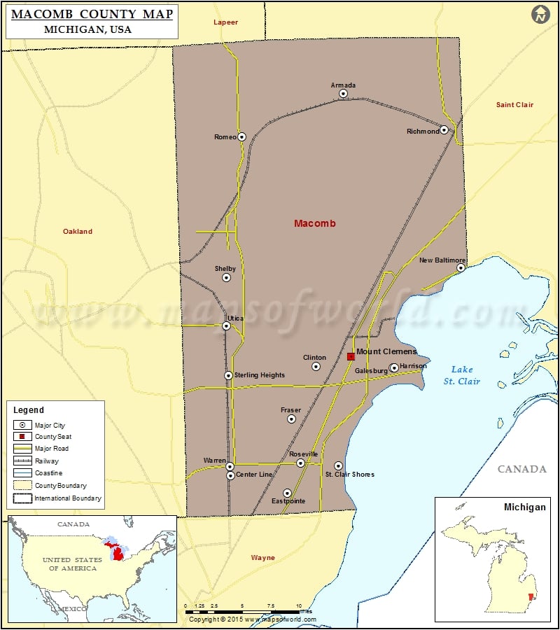 Macomb County Map Michigan
