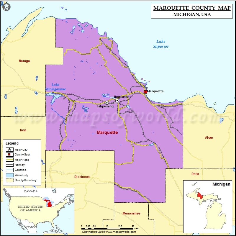 Marquette County Map for free download