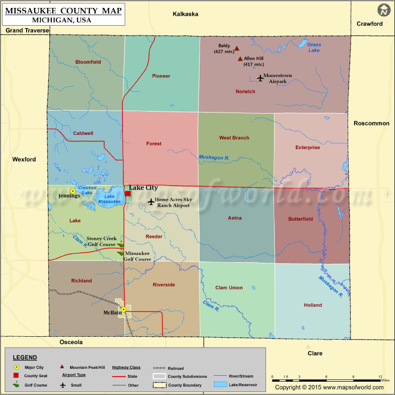 Missaukee County Map for free download