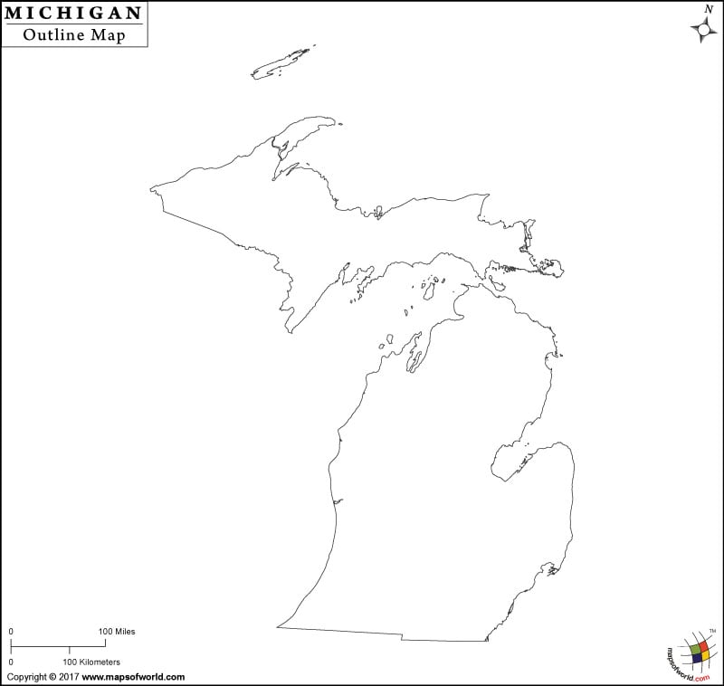 Blank Map of Michigan