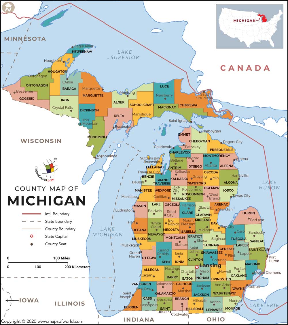 Michigan County Map