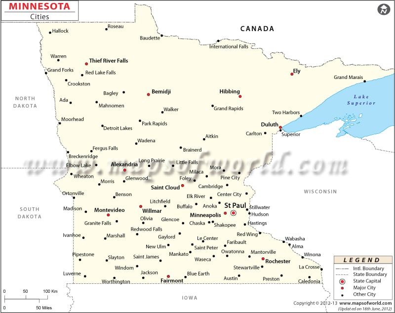 Cities In Minnesota Minnesota Cities Map