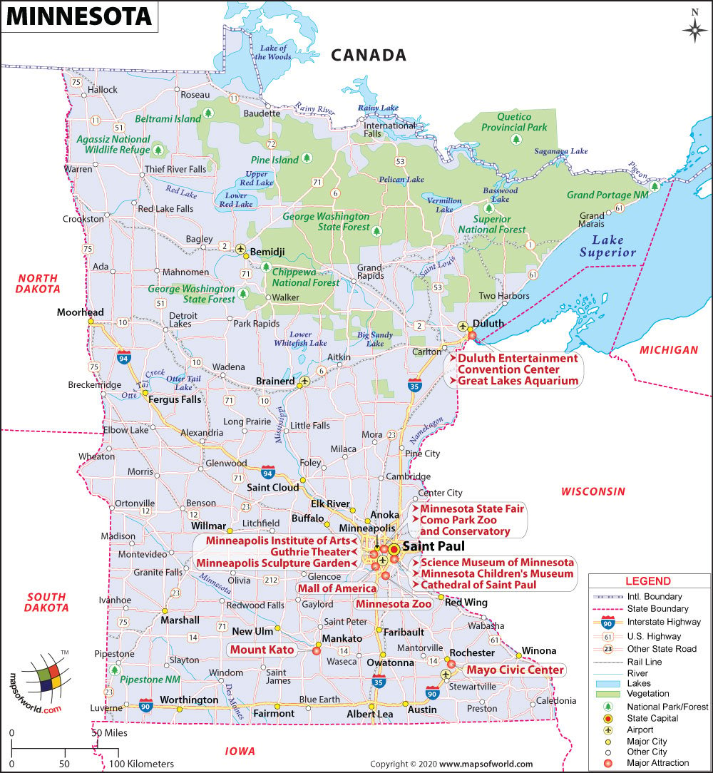 Minnesota Map Map Of Minnesota Mn Map