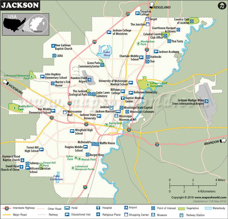 Jackson Map Map Of Jackson Capital Of Mississippi