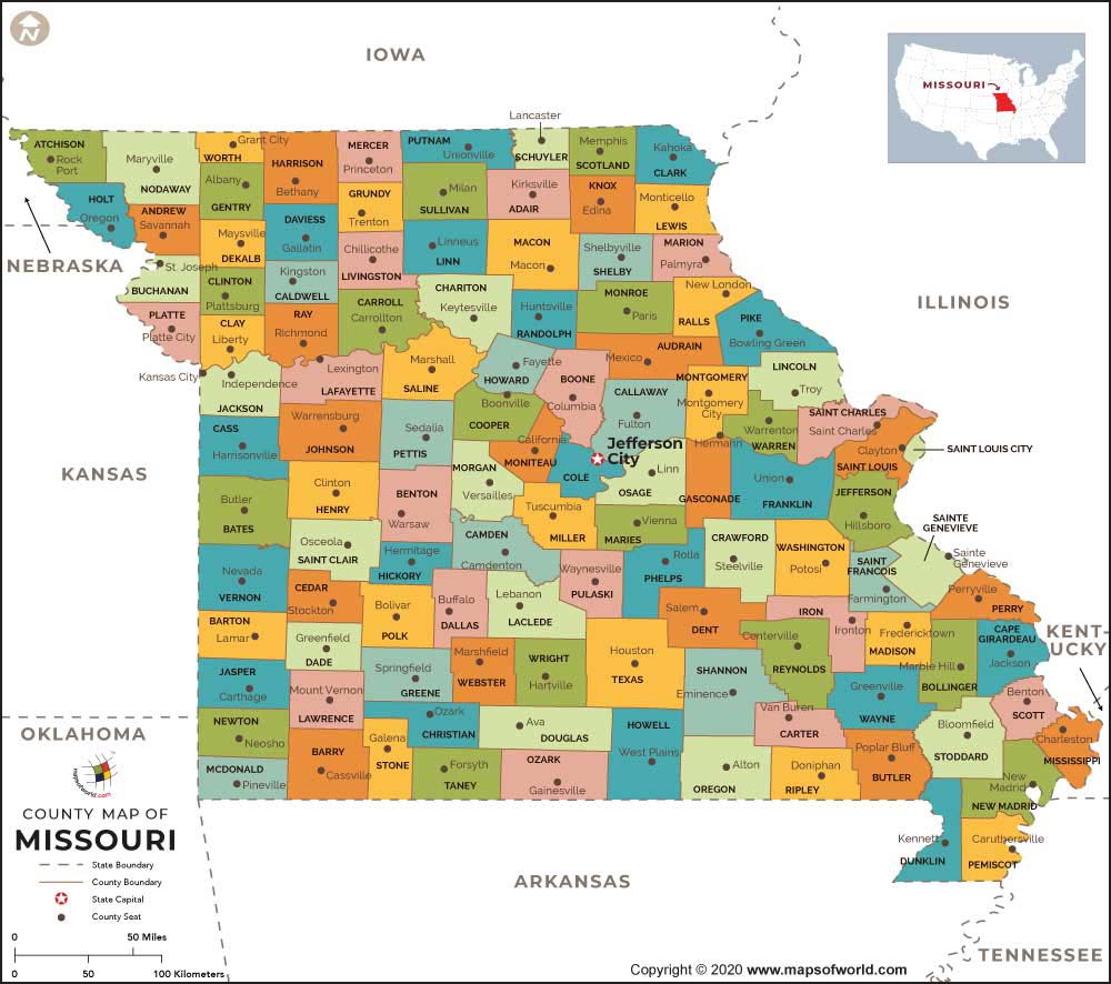 Missouri County Map Missouri Counties