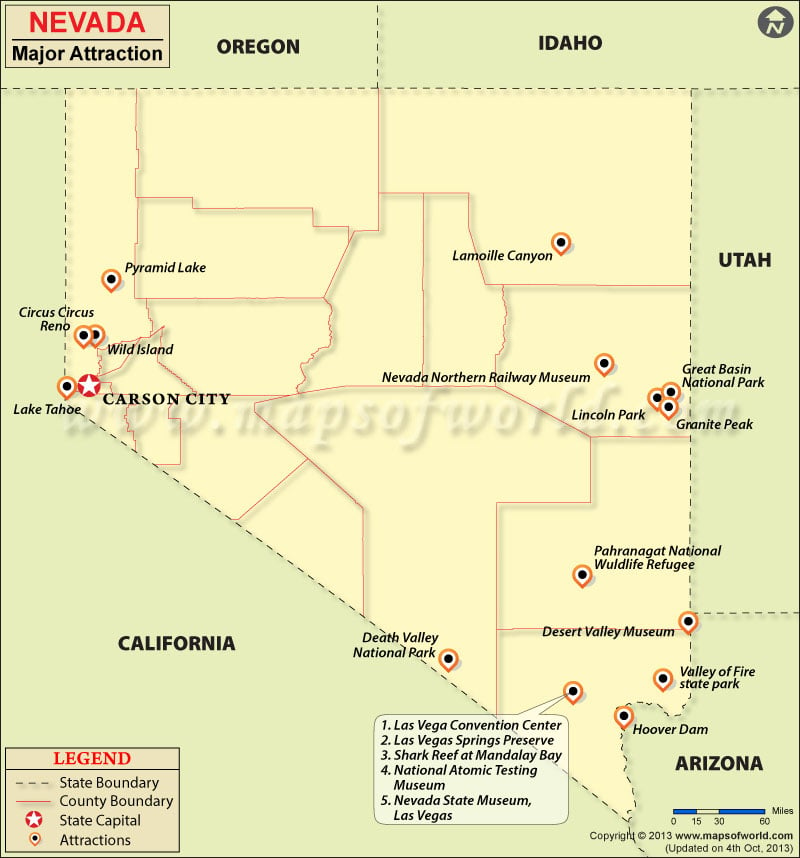 Nevada Travel Map
