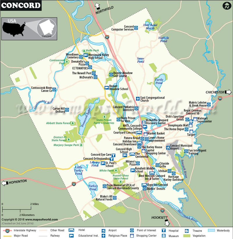Concord Map City Map Of Concord Capital Of New Hampshire