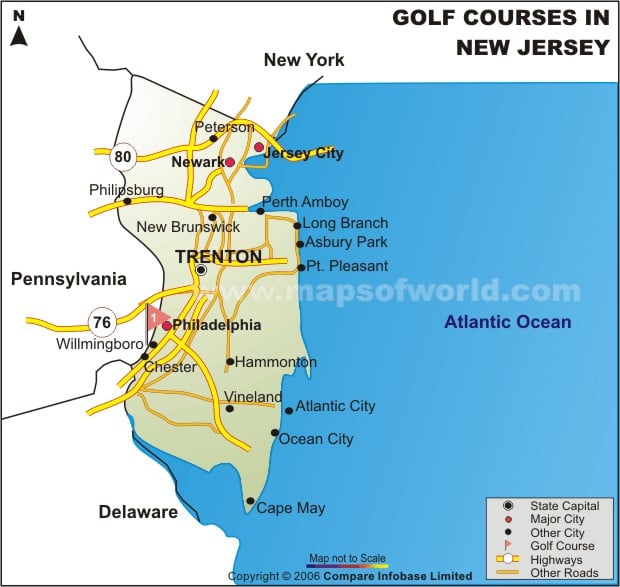 New Jersey Golf Courses Map