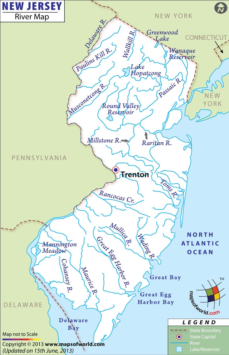 New Jersey Rivers Map Rivers In New Jersey