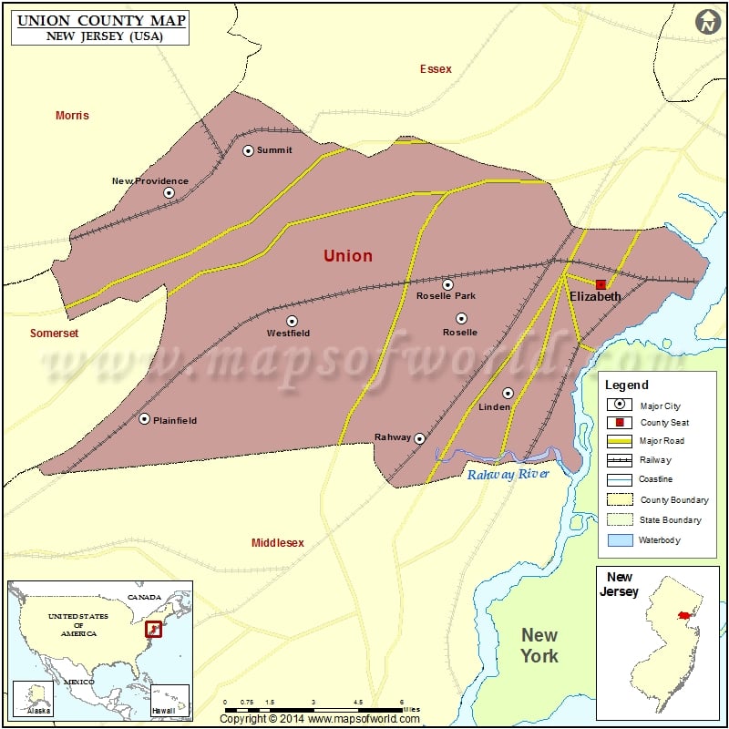 Union County Map for free download