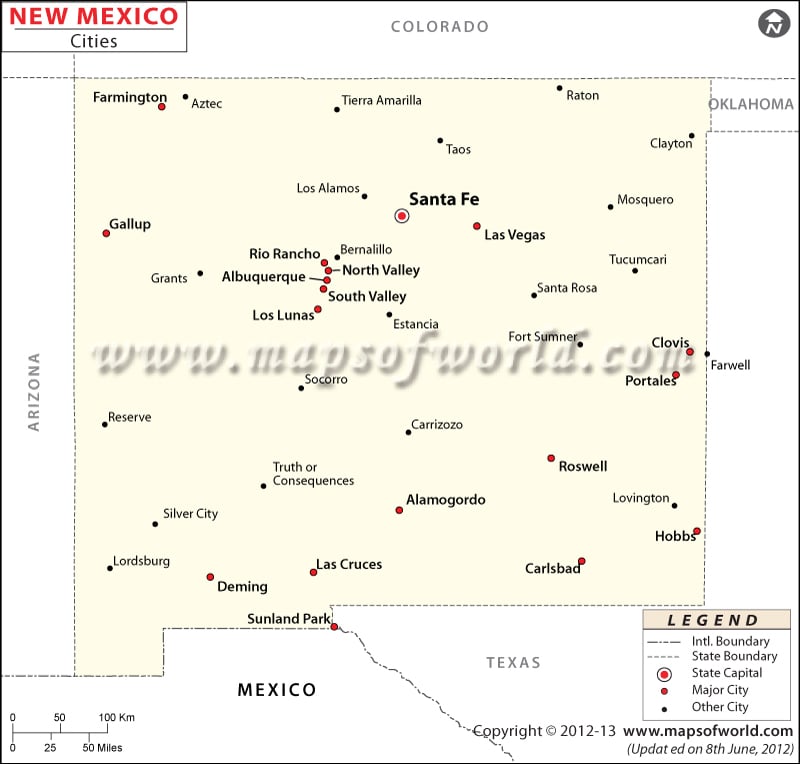 Cities In New Mexico Map New Mexico Cities