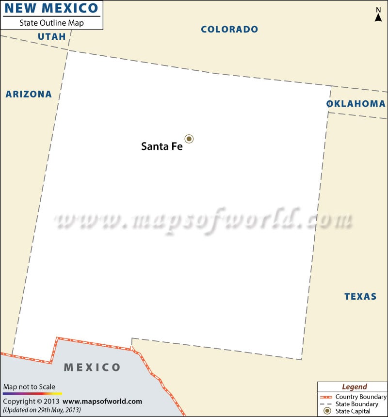 Blank Map Of New Mexico New Mexico Outline Map