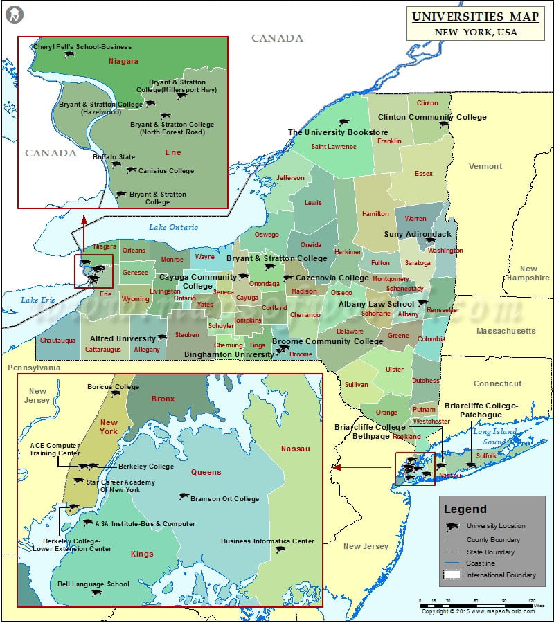 Map of upstate new york