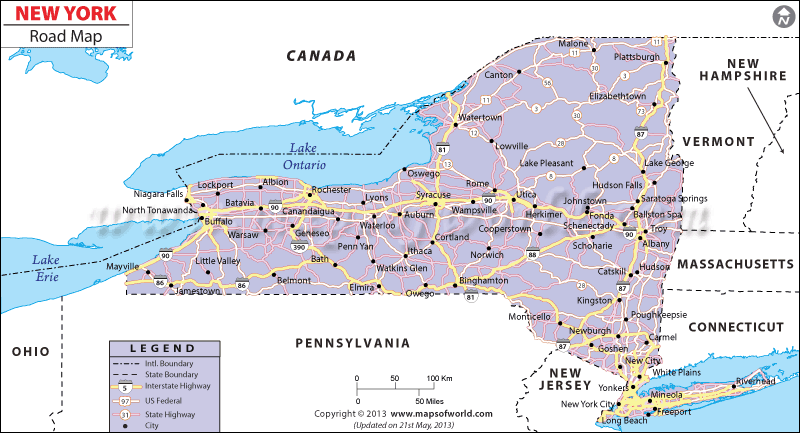 New York state road map