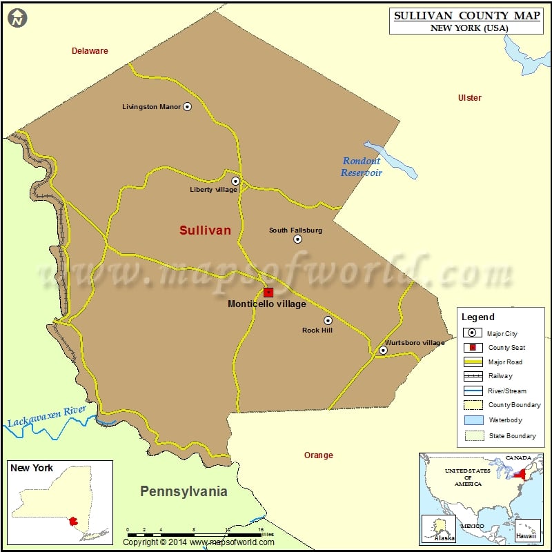 Sullivan County Map, NY