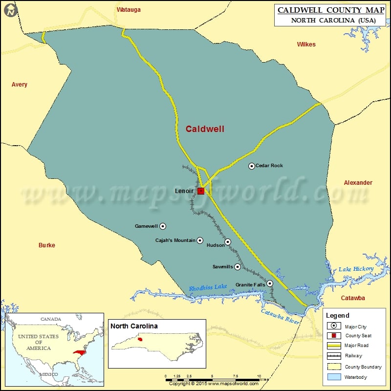 Caldwell County Map for free download