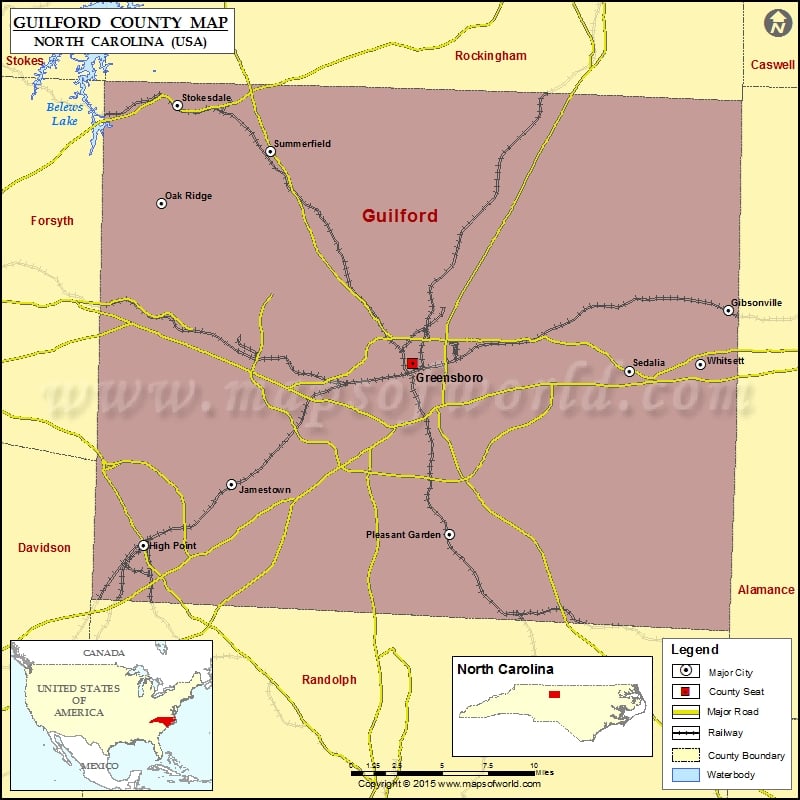 Guilford County Map for free download