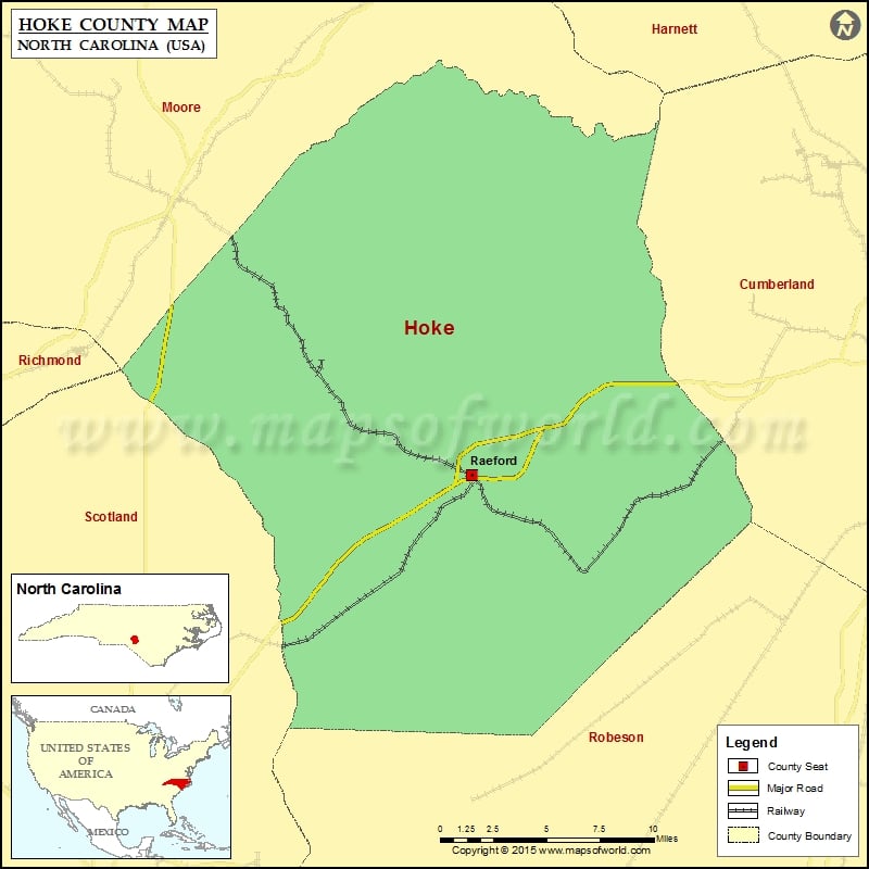 Hoke County Map for free download