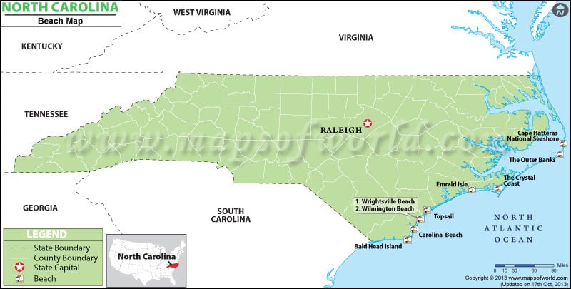 North Carolina Beaches Map Best Beaches In North Carolina Nc