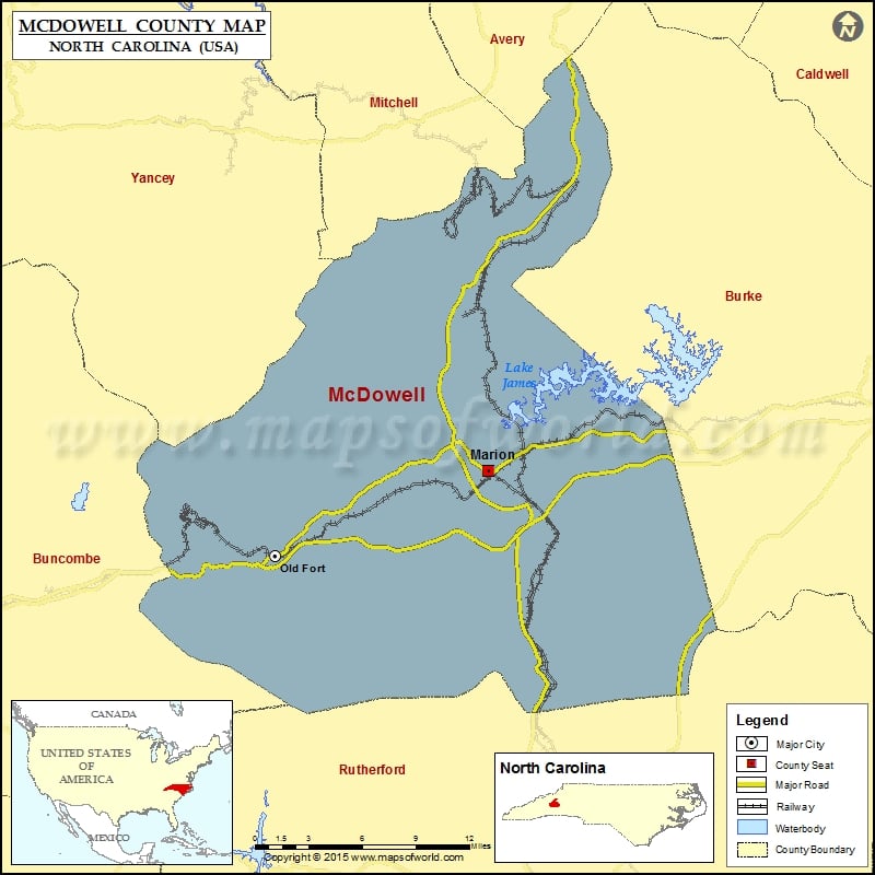 Mcdowell County Map North Carolina