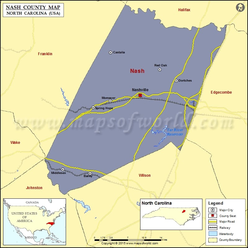 Nash County Map for free download